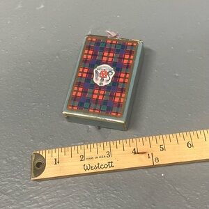 Plaid Playing Cards with Red and Blue Design